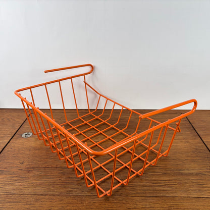 Vintage plastic draadmandje oranje
