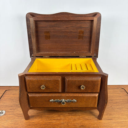 Vintage houten sieraden kistje