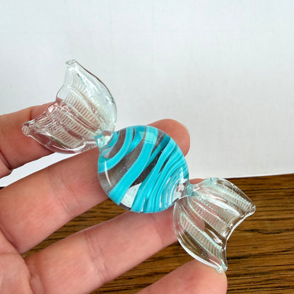 Vintage glazen snoepje Murano stijl blauw