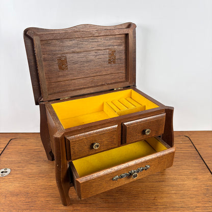 Vintage houten sieraden kistje