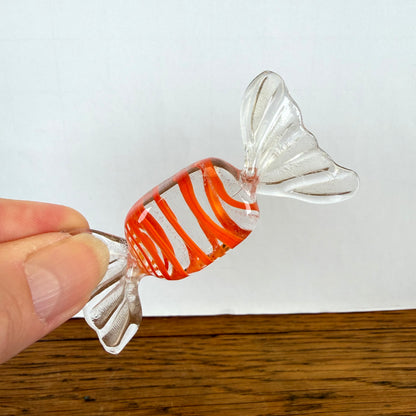 Vintage glazen snoepje Murano stijl oranje