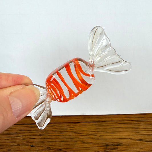Vintage glazen snoepje Murano stijl oranje