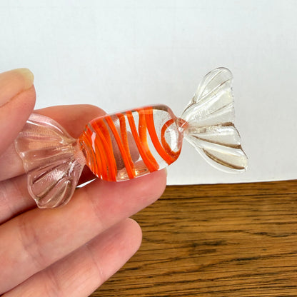 Vintage glazen snoepje Murano stijl oranje