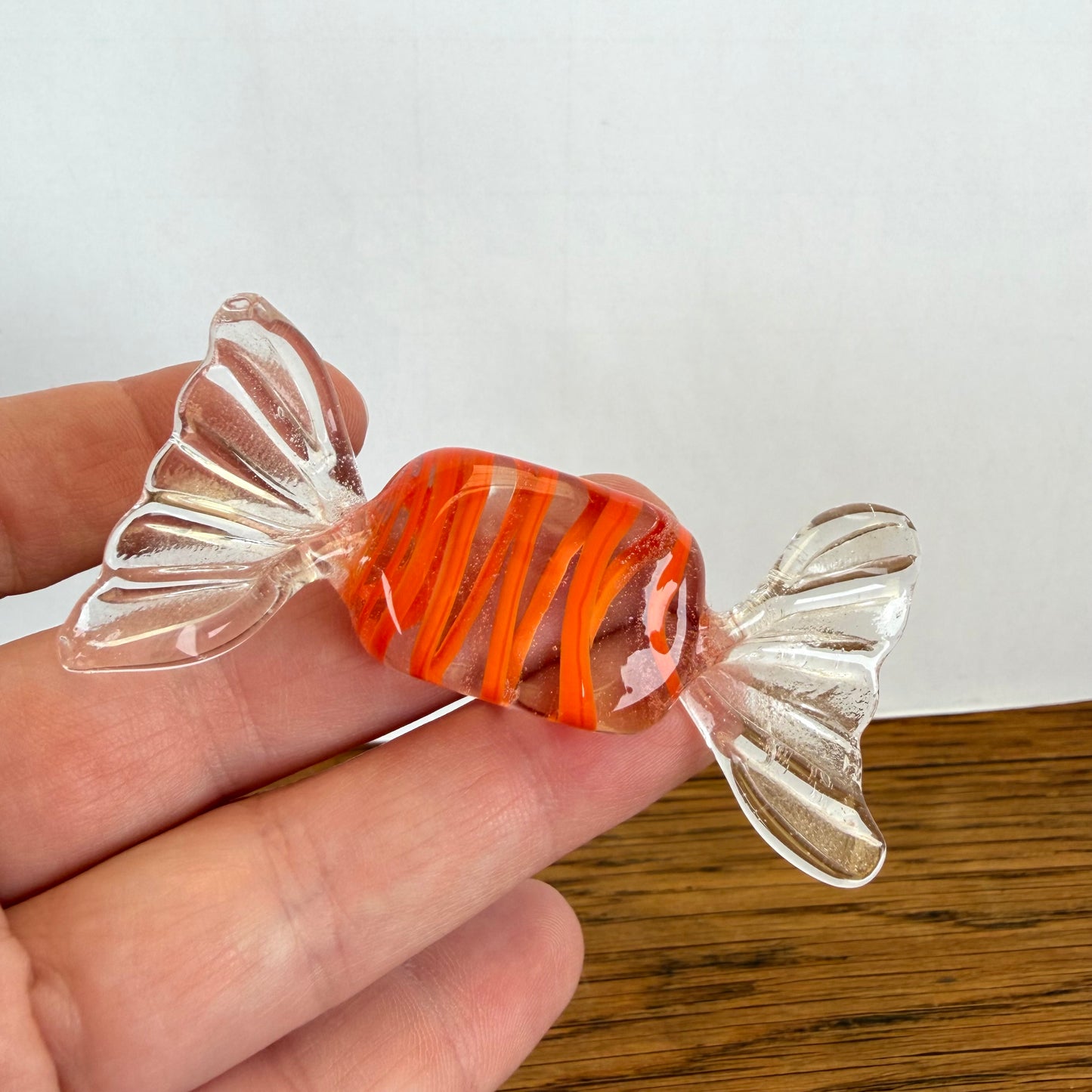 Vintage glazen snoepje Murano stijl oranje