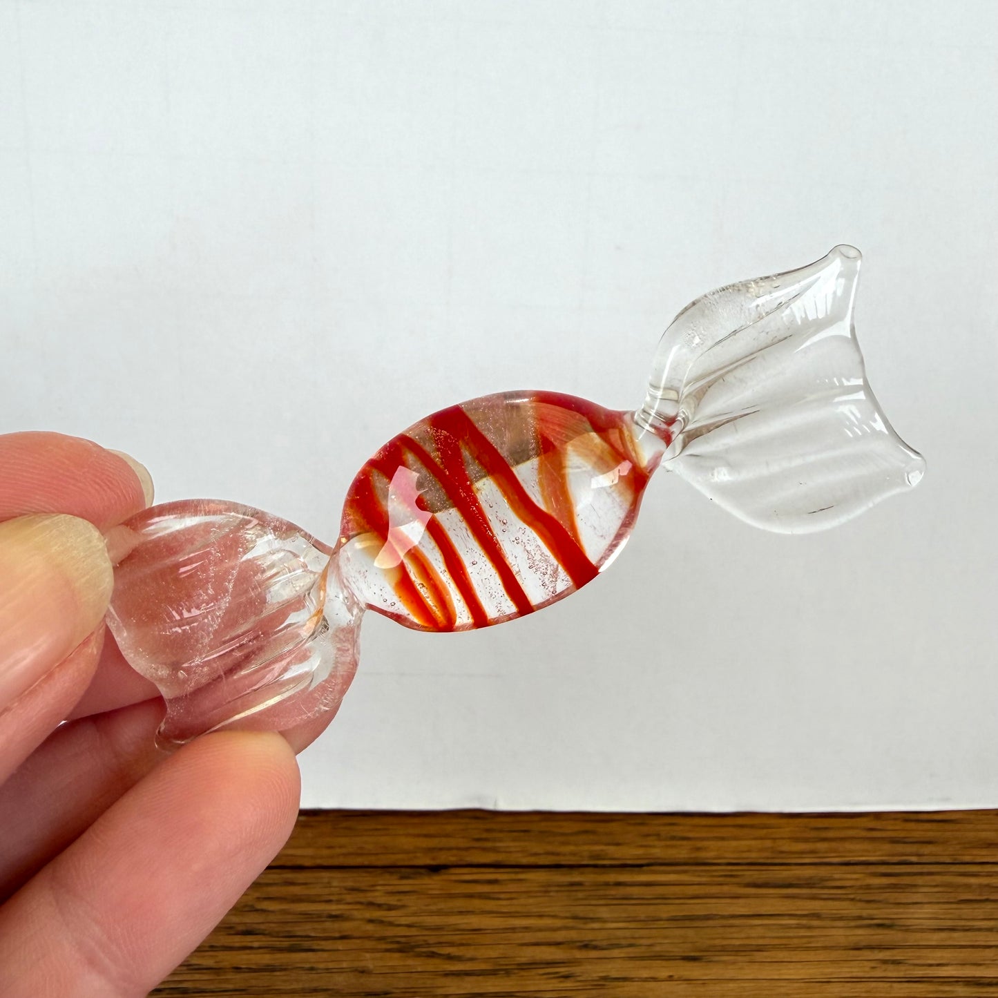 Vintage glazen snoepje Murano stijl rood
