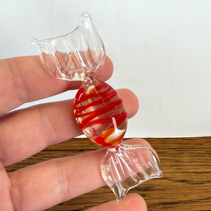 Vintage glazen snoepje Murano stijl rood