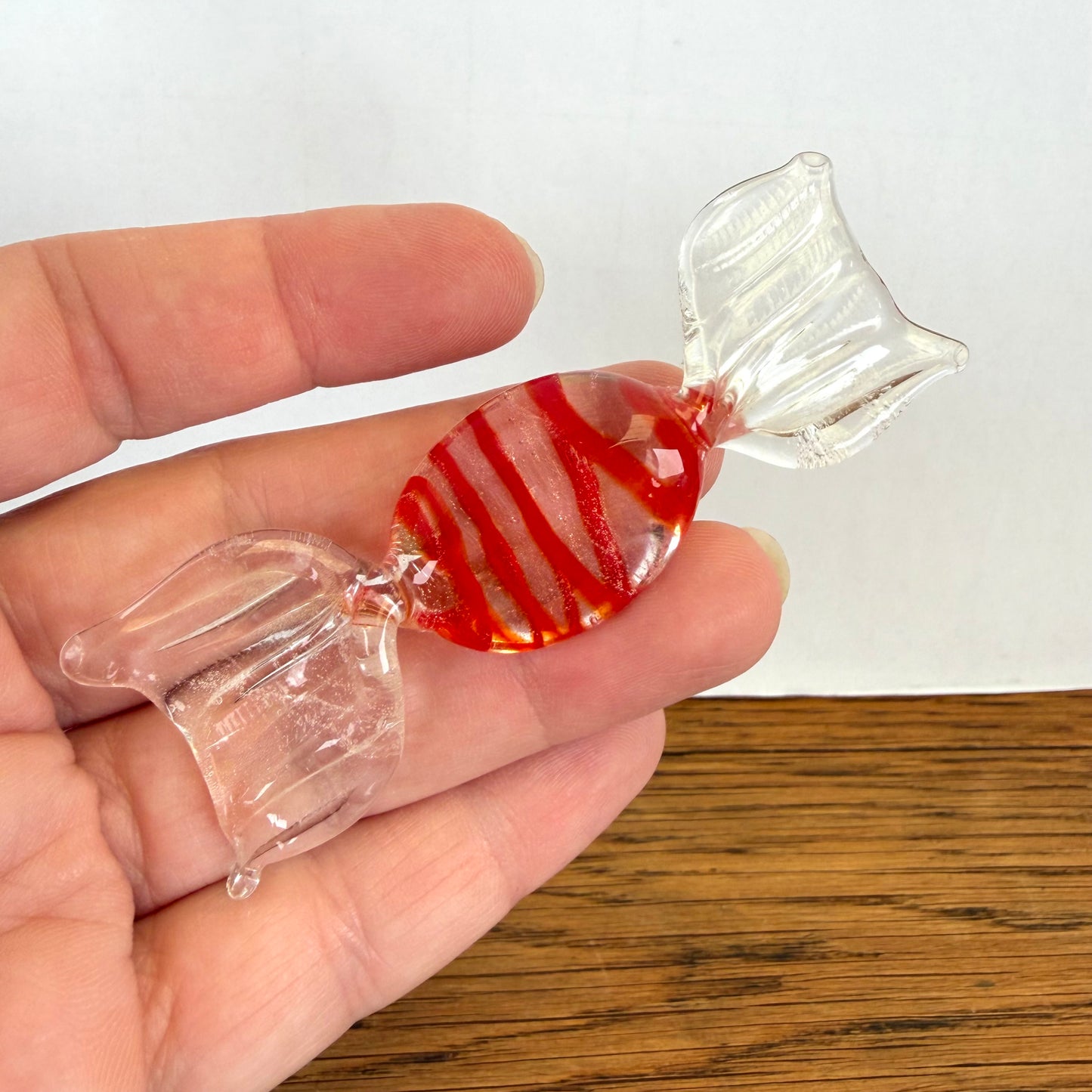 Vintage glazen snoepje Murano stijl rood