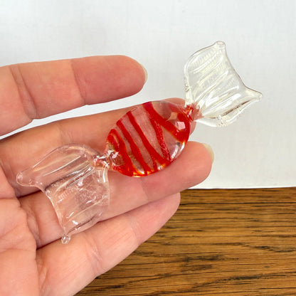 Vintage glazen snoepje Murano stijl rood