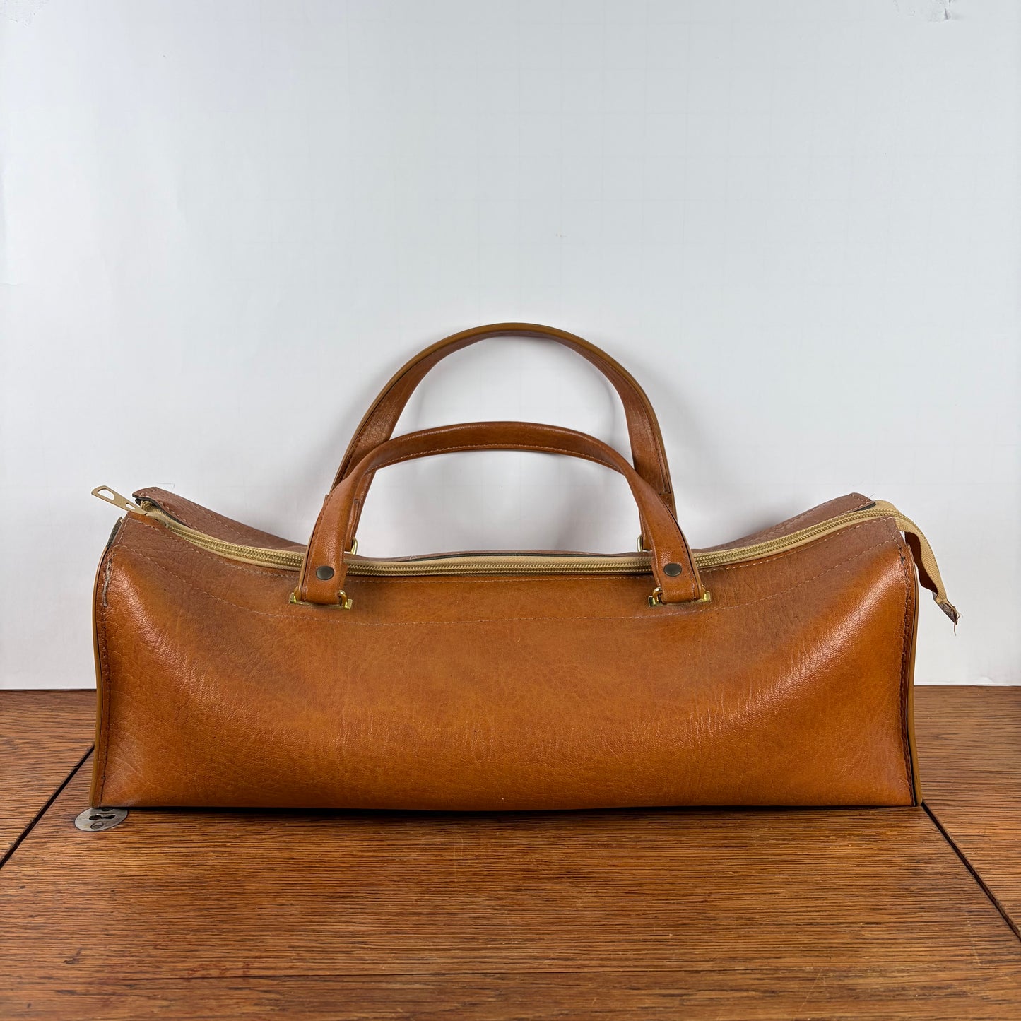 Vintage tas cognac
