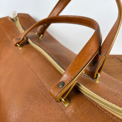 Vintage tas cognac