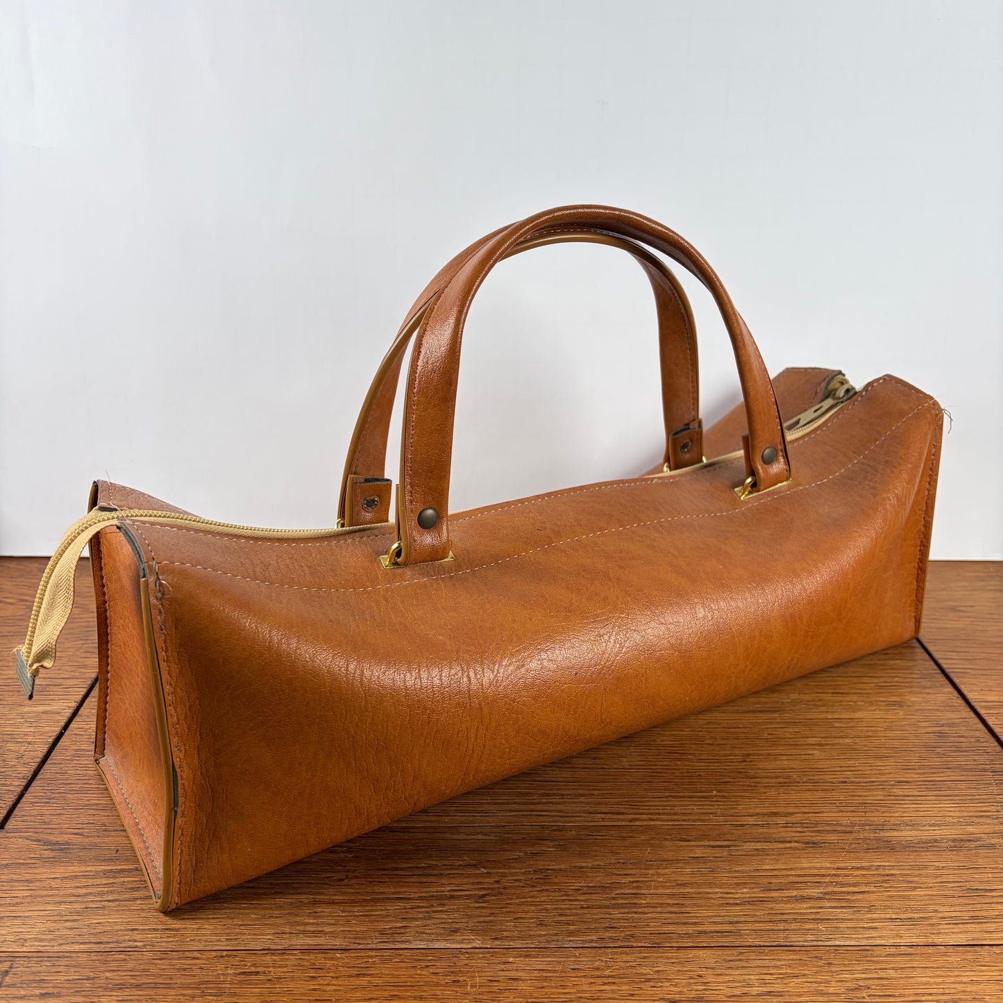 Vintage tas cognac