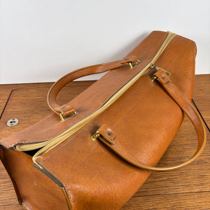 Vintage tas cognac