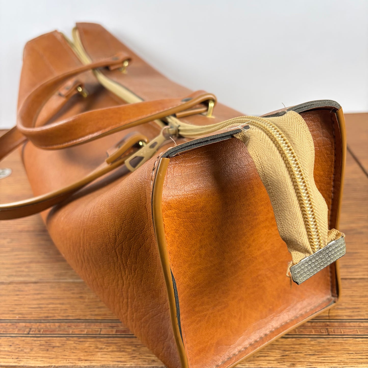 Vintage tas cognac