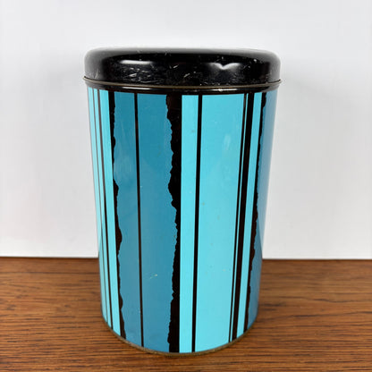 Vintage Tomado blik blauwe streep