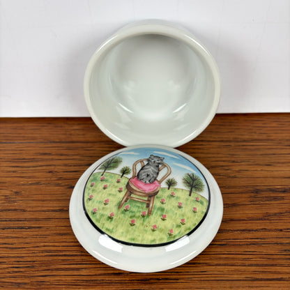 Vintage snuisterijen doosje kat