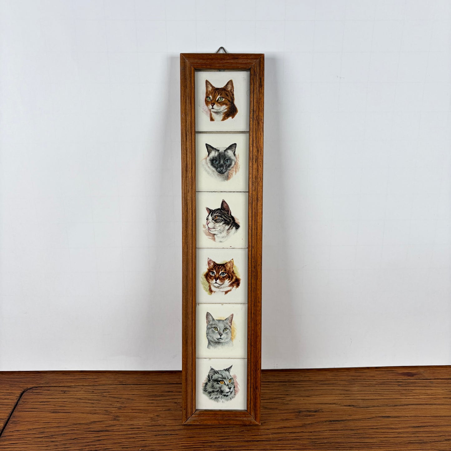 Vintage tegeltjes katten in lijst