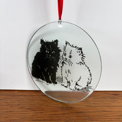 Glazen raamhanger katten rond