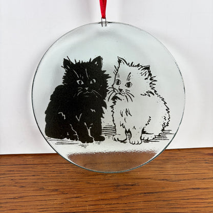 Glazen raamhanger katten rond