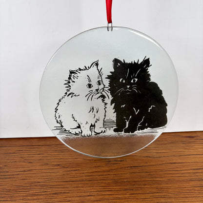 Glazen raamhanger katten rond
