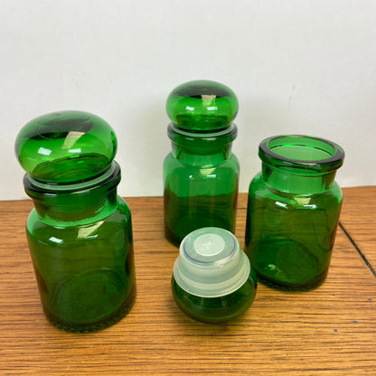 3 kleine groene apothekerspotjes