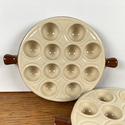 vintage bruine escargot schaaltjes