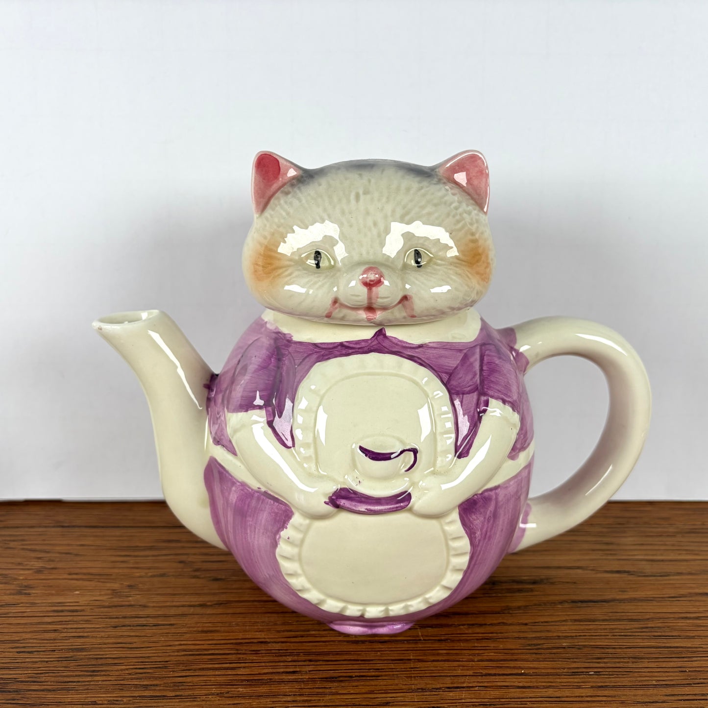 Vintage theepot katten dame