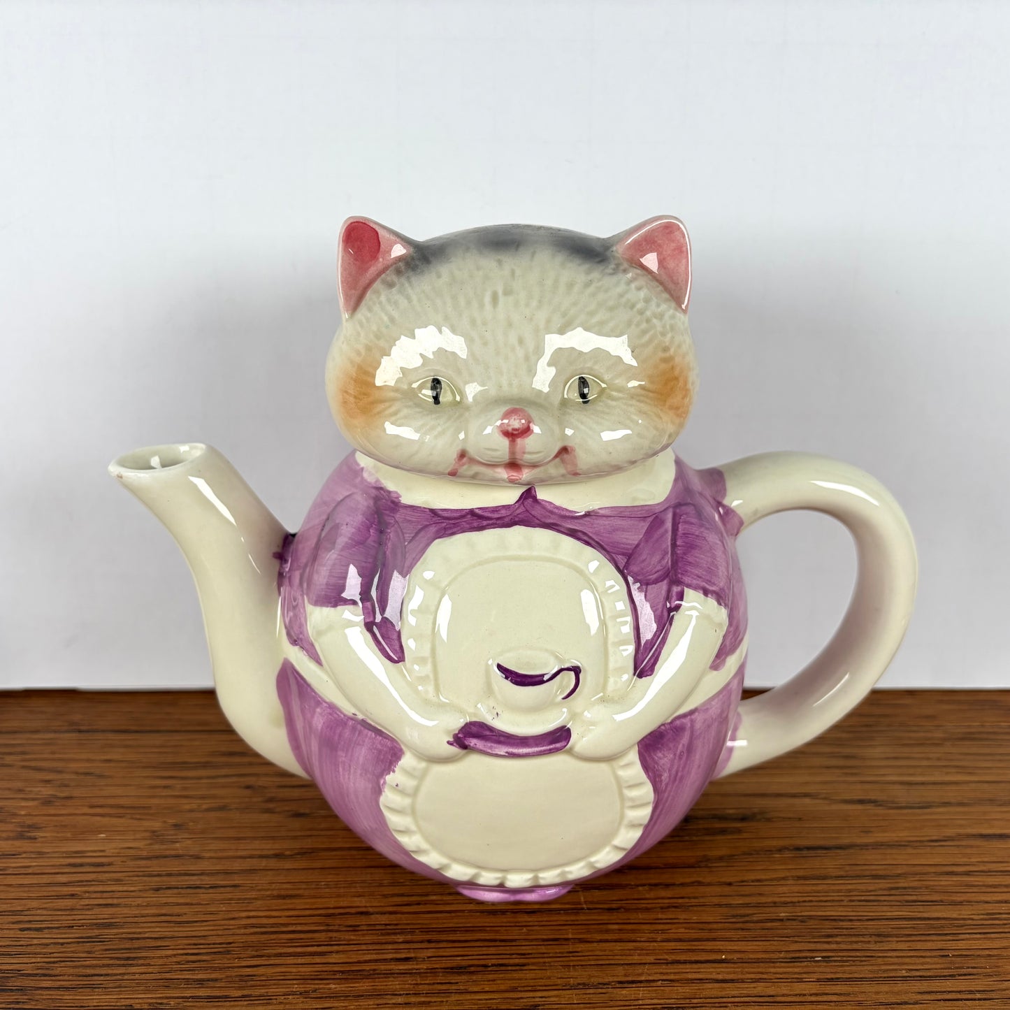 Vintage theepot katten dame