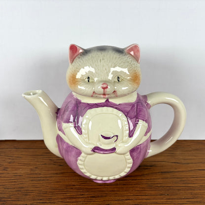 Vintage theepot katten dame