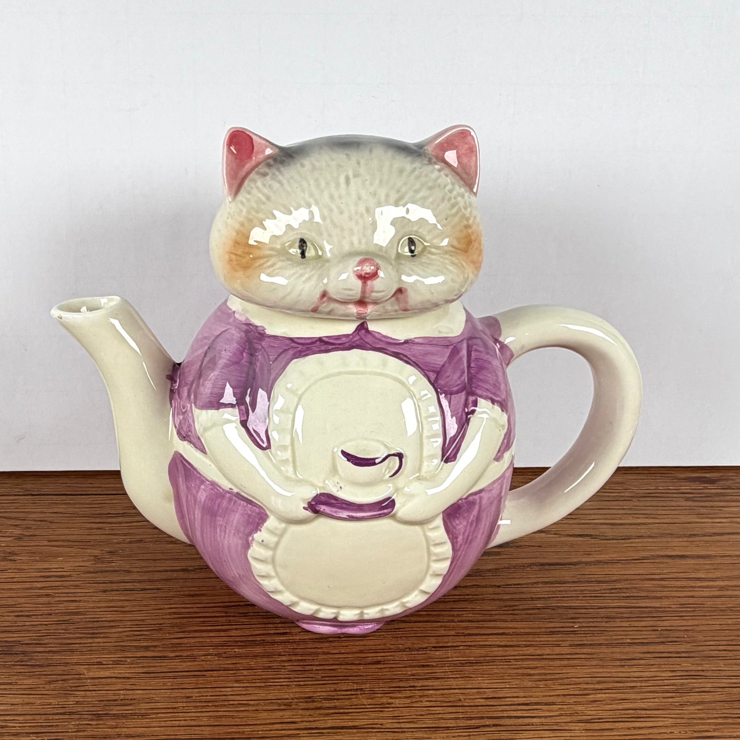 Vintage theepot katten dame