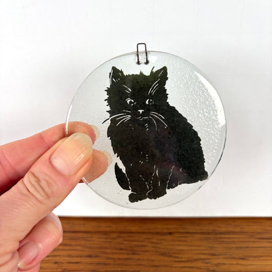 Vintage raamhanger zwarte kat