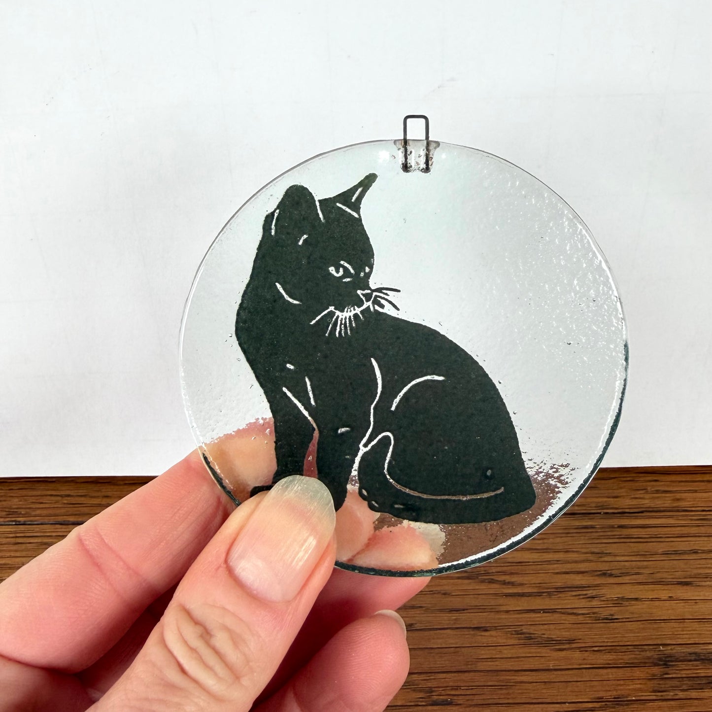 Vintage raamhanger kat zwart