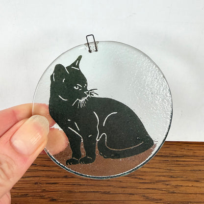 Vintage raamhanger kat zwart