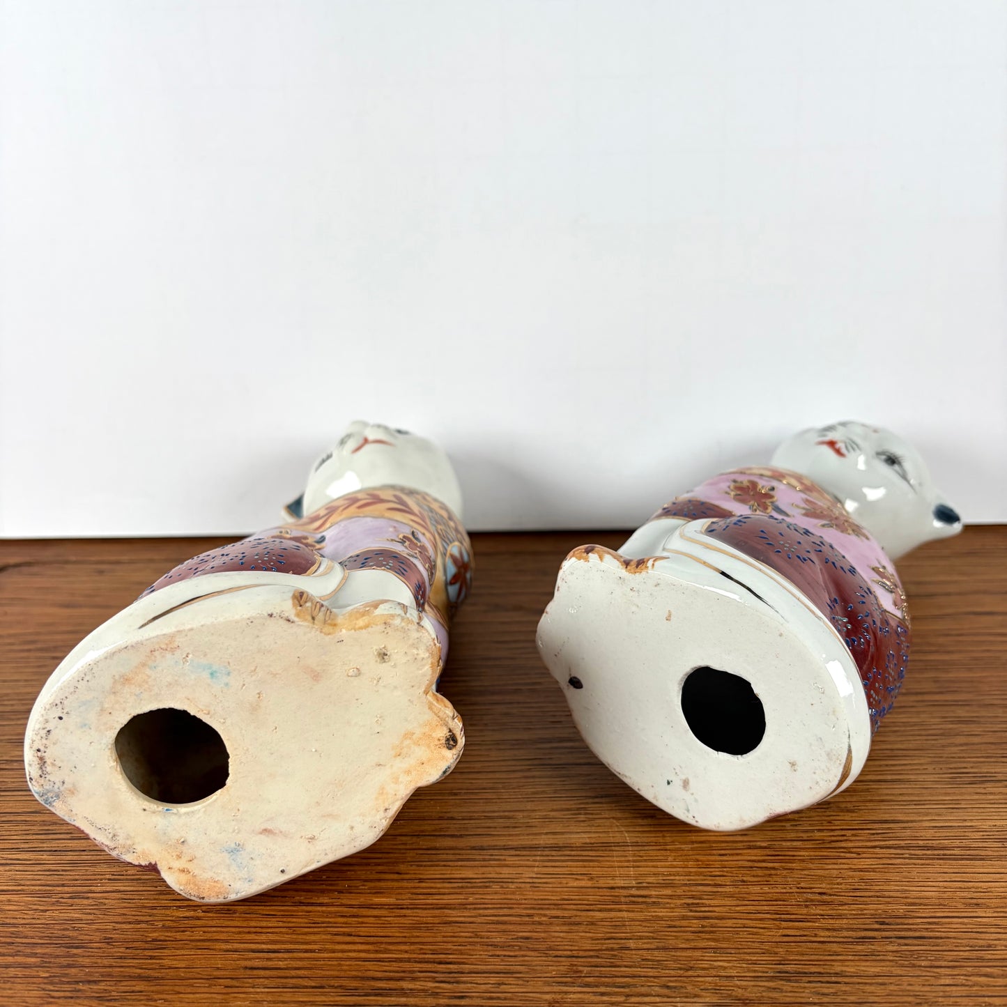 Set van 2 Aziatische katten beelden