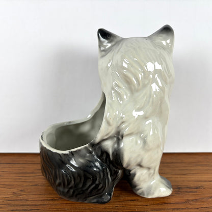 Vintage bloempot kat