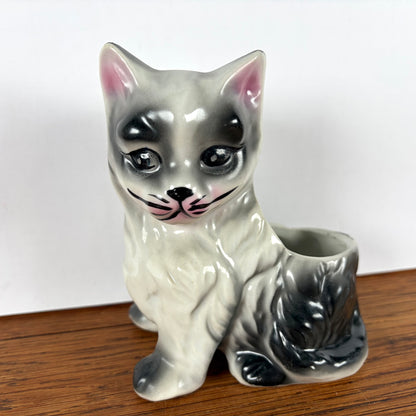 Vintage bloempot kat