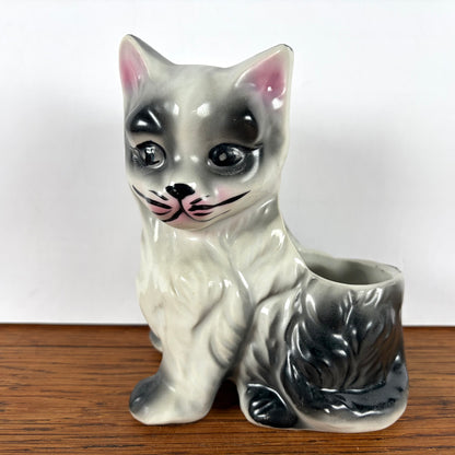 Vintage bloempot kat