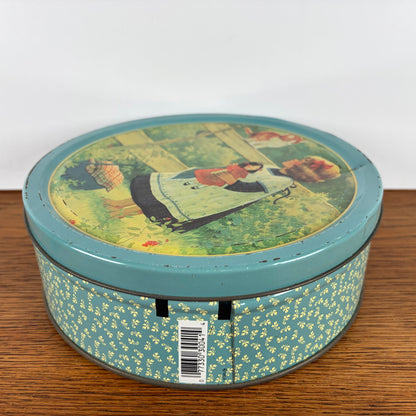 Vintage rond koekjes blik katten