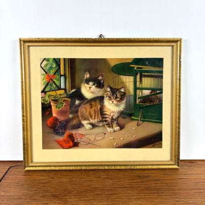 Vintage katten prent