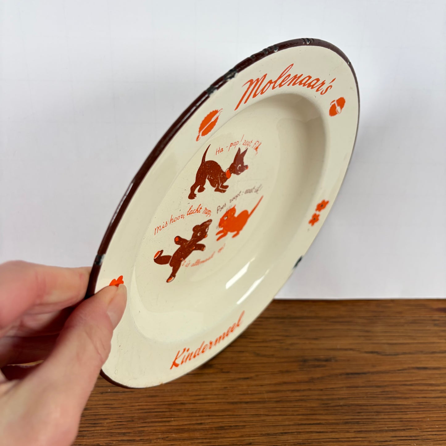 Vintage emaille bordje Molenaar