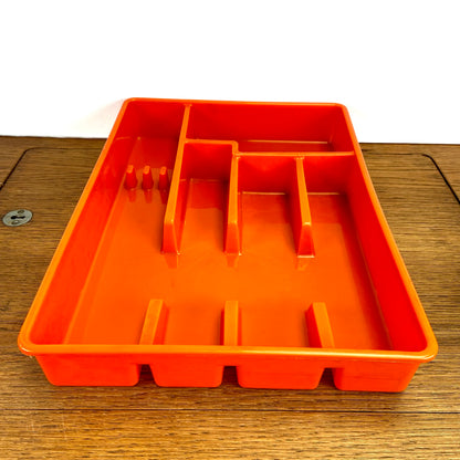 Vintage oranje bestekbak