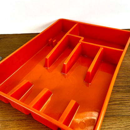 Vintage oranje bestekbak