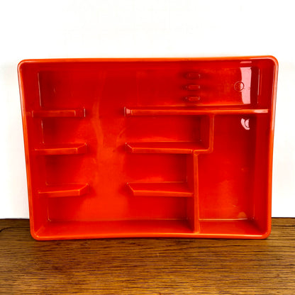 Vintage oranje bestekbak
