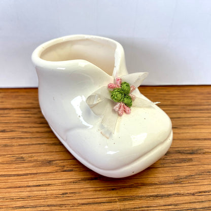 vintage wit schoentje bloempotje