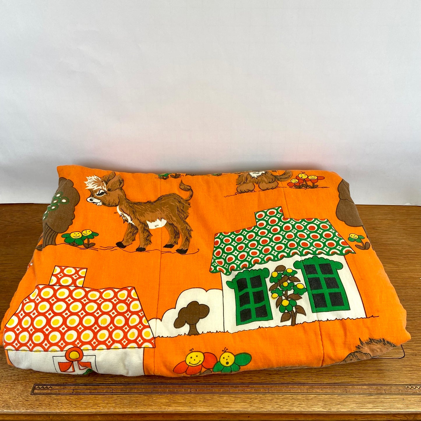 Vintage kinderslaapzak oranje