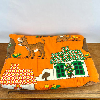 Vintage kinderslaapzak oranje