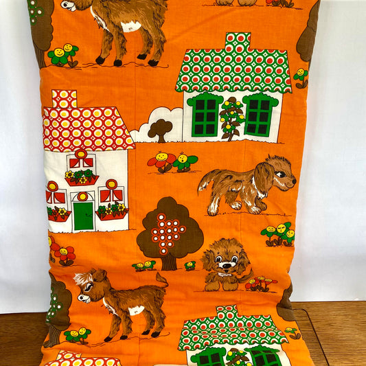 Vintage kinderslaapzak oranje