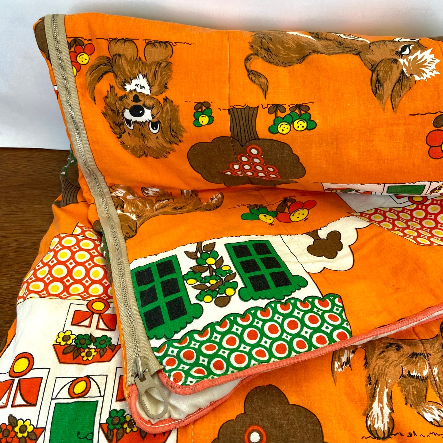 Vintage kinderslaapzak oranje