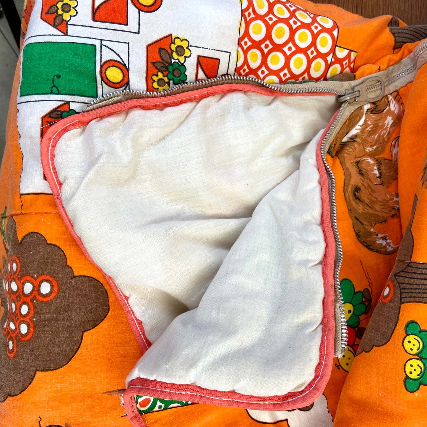 Vintage kinderslaapzak oranje