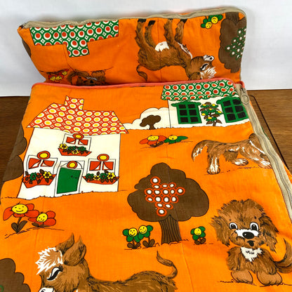 Vintage kinderslaapzak oranje