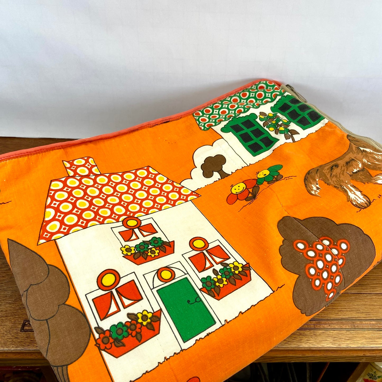 Vintage kinderslaapzak oranje